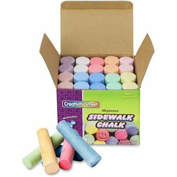 Pacon Sidewalk Chalk, Washable/Nontoxic, 4inx1in, Assorted, 20PK PAC1700